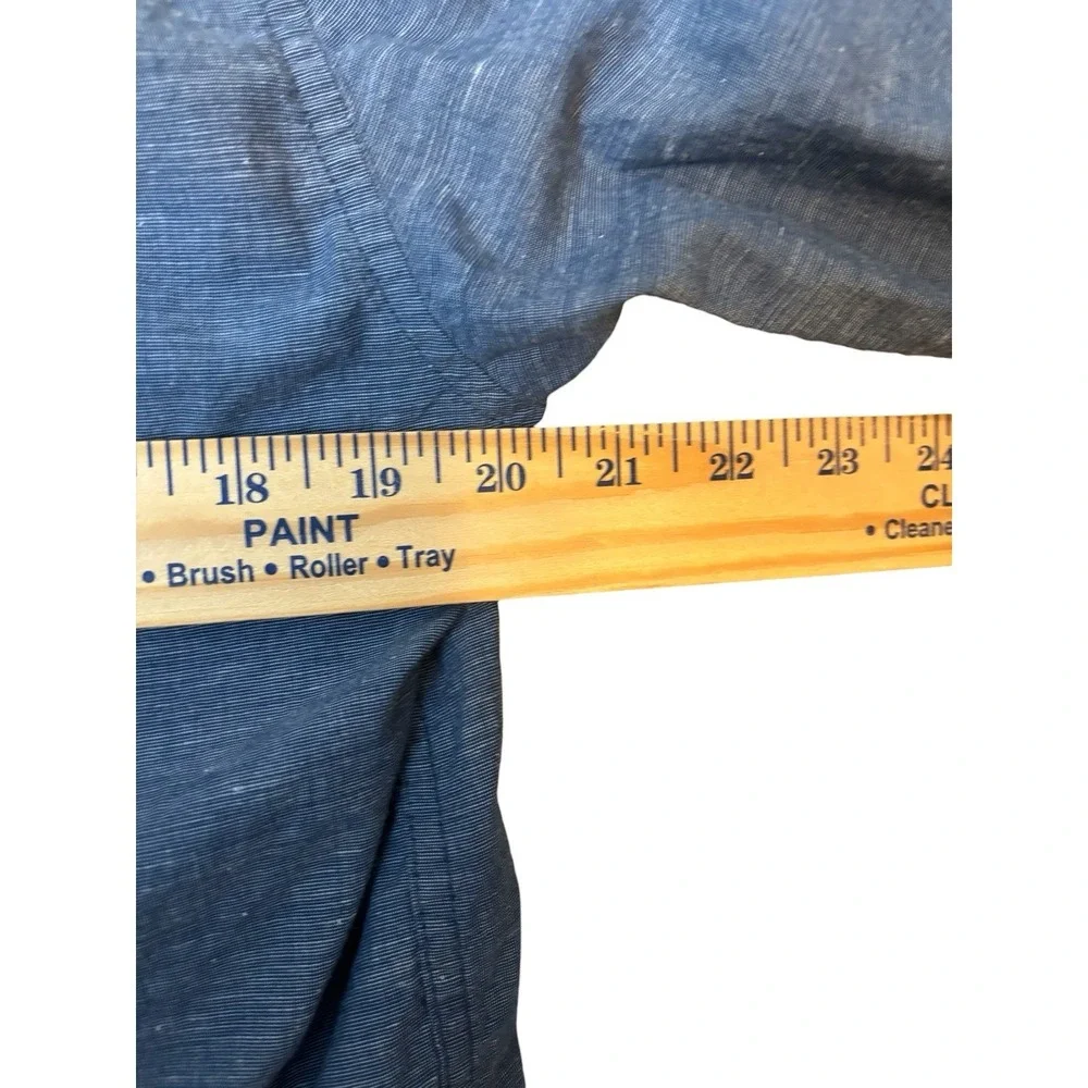 Tavik Shirt Mens Medium Blue‎ Chambray Linen Like Long Sleeve Button Up